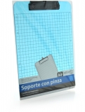 Clipboard standard Office box, A4, transparent PP, albastru